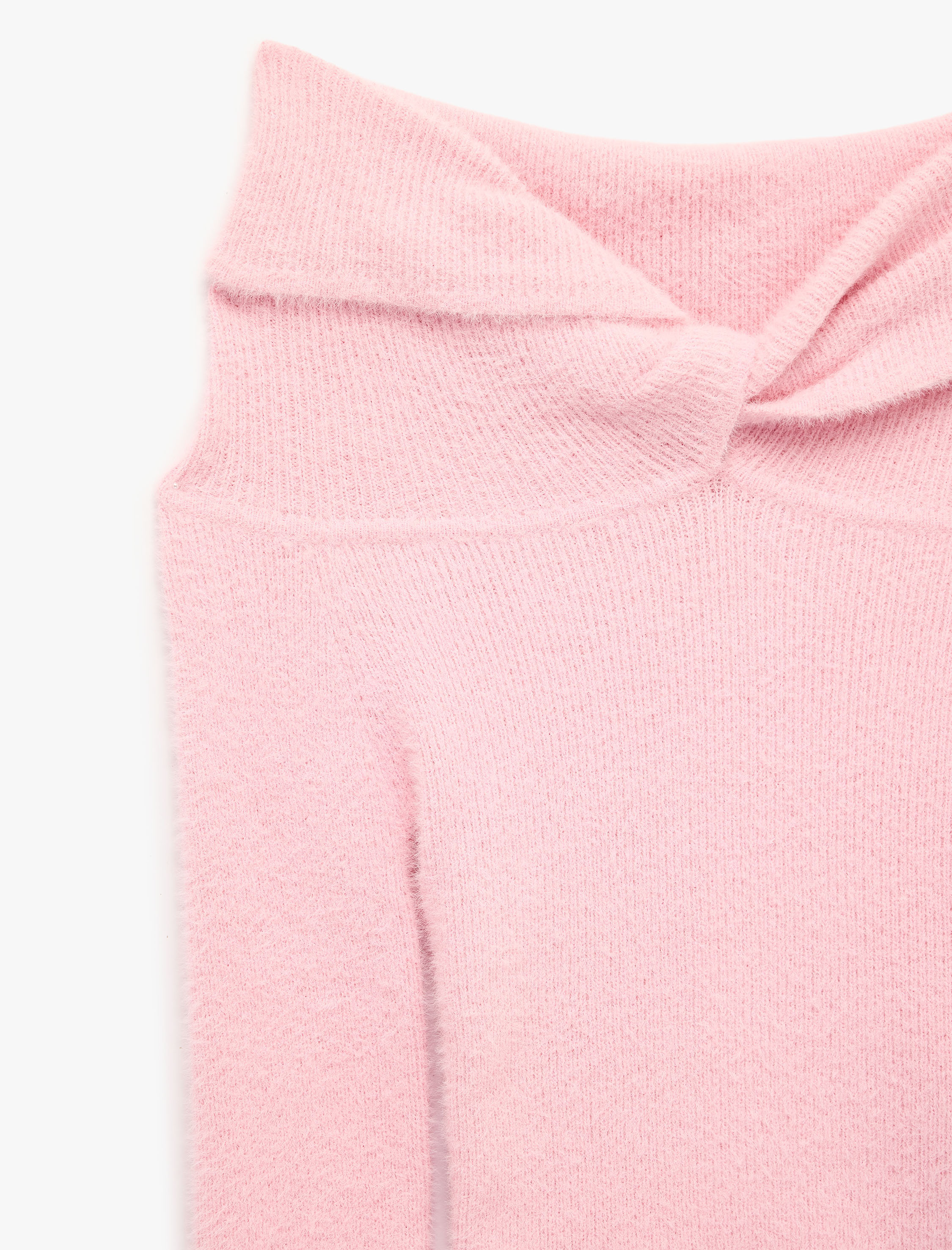   Uzun Kollu Slim Fit Omzu Açık Triko Kazak