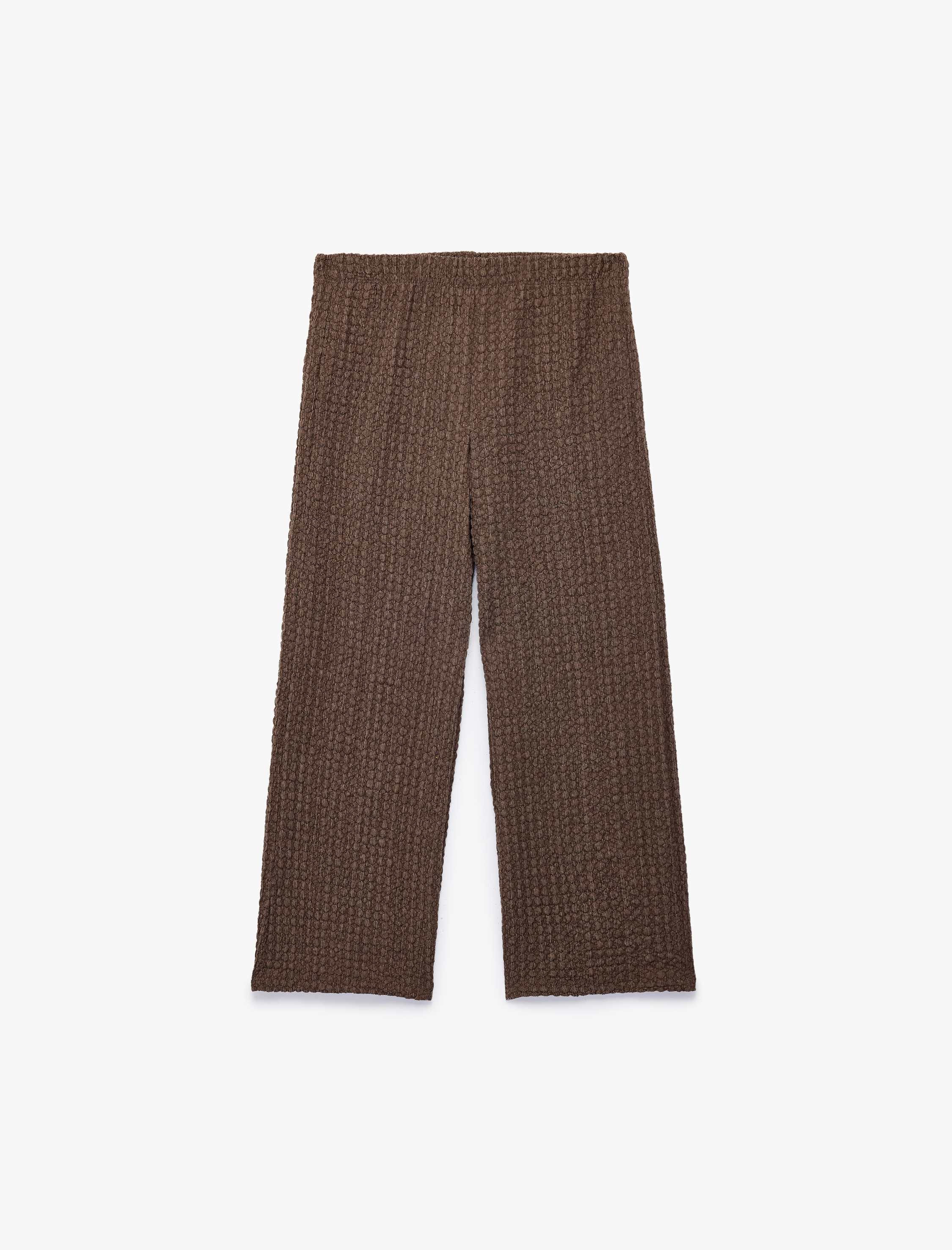  Kız Çocuk Bürümcük Kumaş Geniş Paça Pantolon