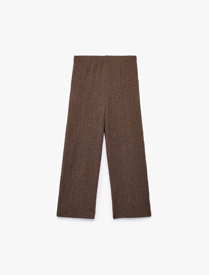 Kız Çocuk Bürümcük Kumaş Geniş Paça Pantolon