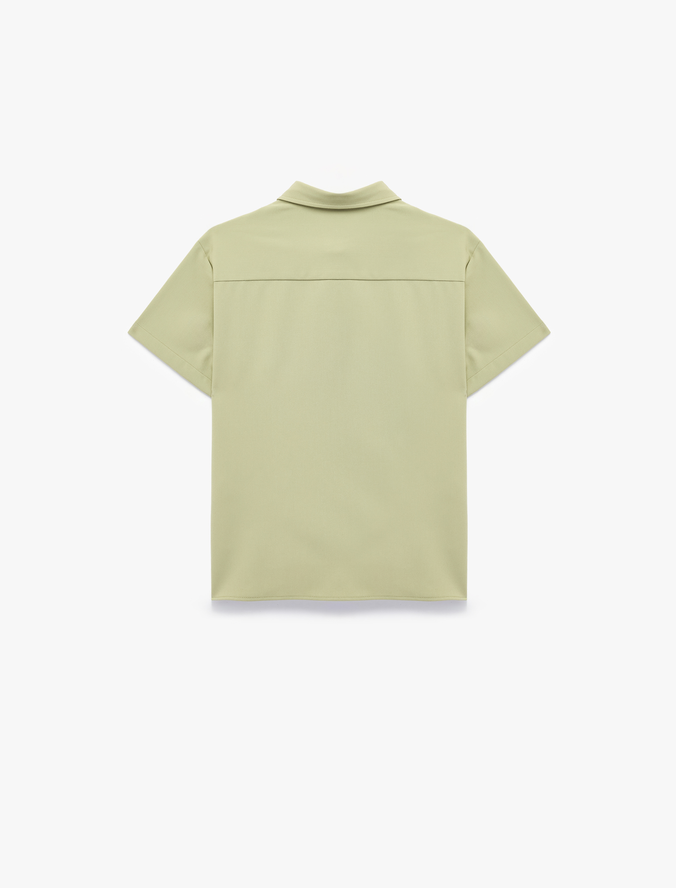 Erkek Çocuk Kısa Kollu Gömlek Yaka Oversize Basic Gömlek