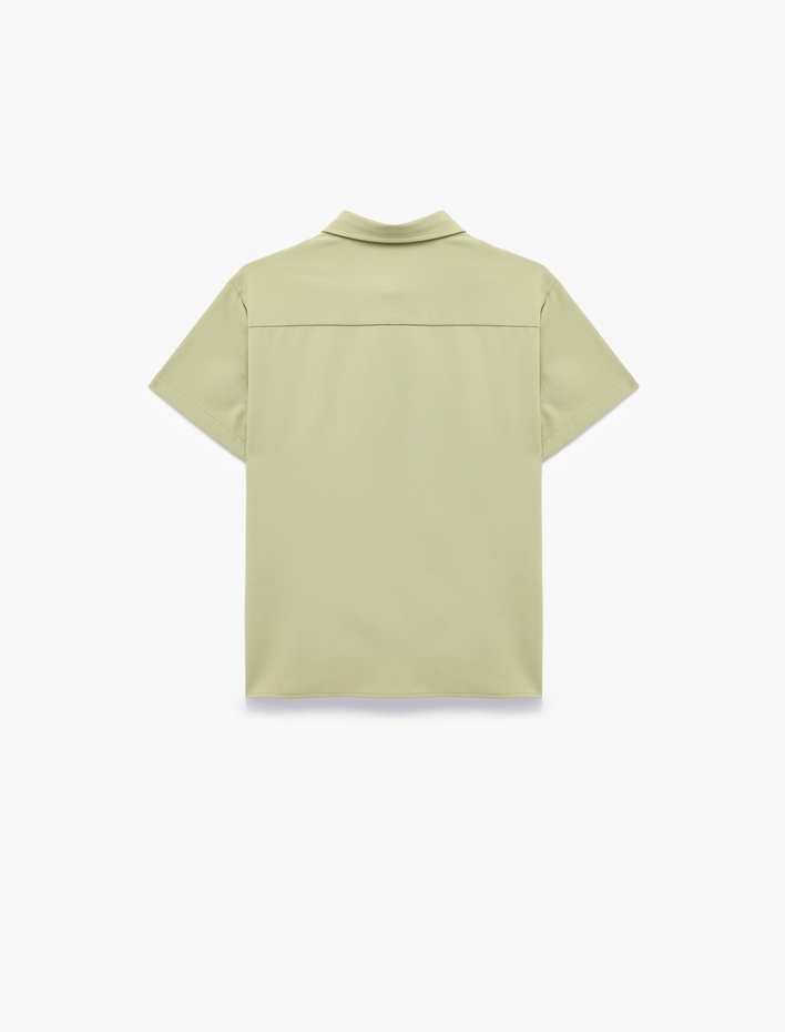 Erkek Çocuk Kısa Kollu Gömlek Yaka Oversize Basic Gömlek