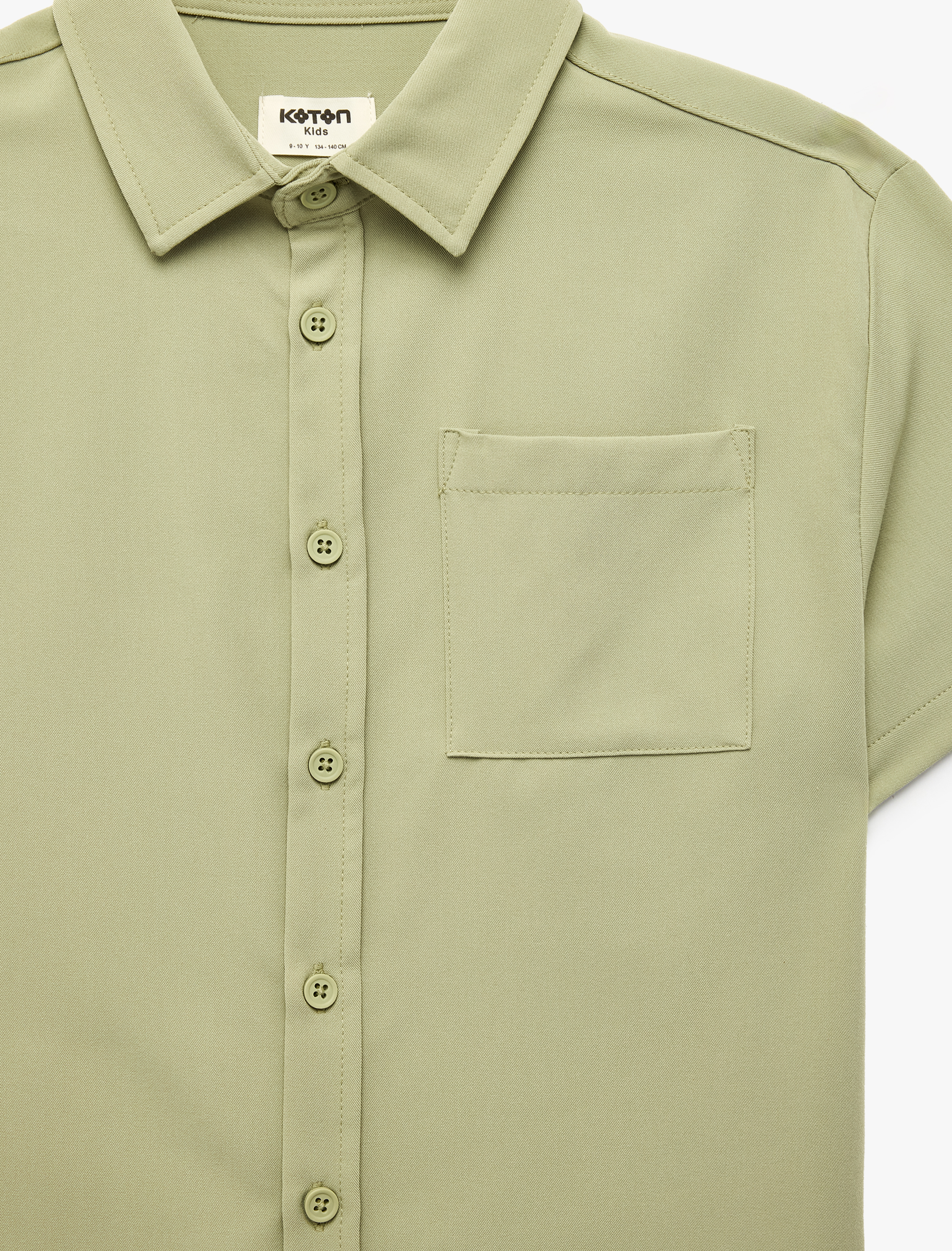  Erkek Çocuk Kısa Kollu Gömlek Yaka Oversize Basic Gömlek