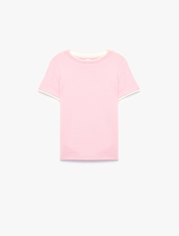 Modal Karışımlı Bisiklet Yaka Kısa Kollu Slim Fit Tişört