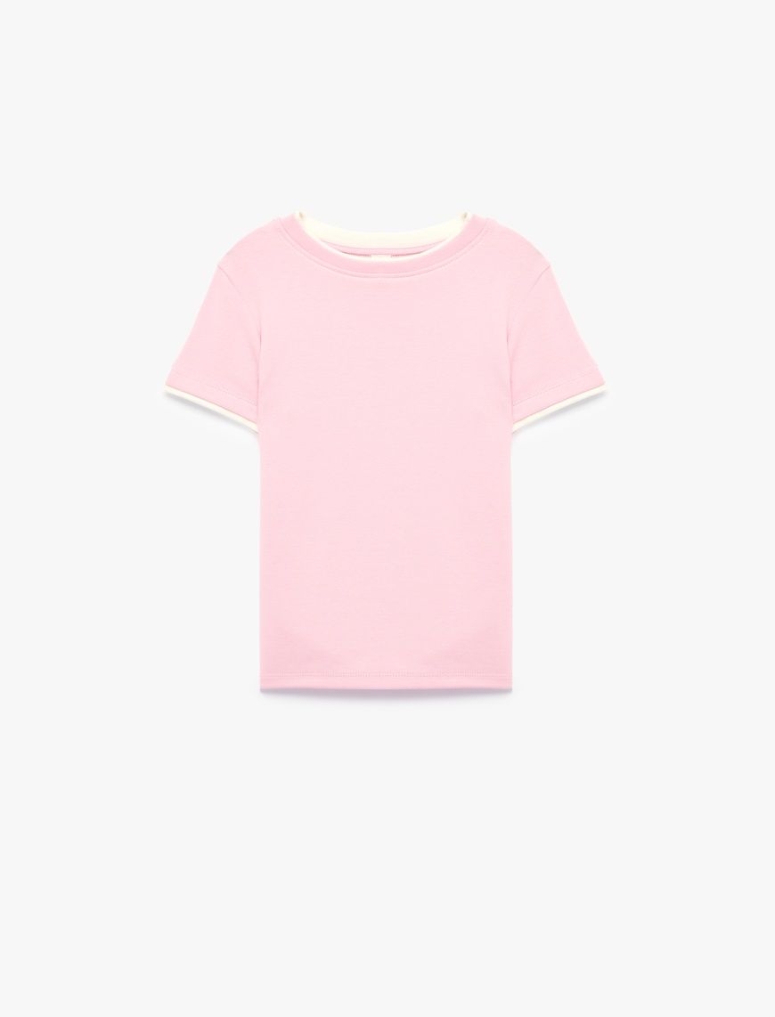 Koton Modal Karışımlı Bisiklet Yaka Kısa Kollu Slim Fit Tişört