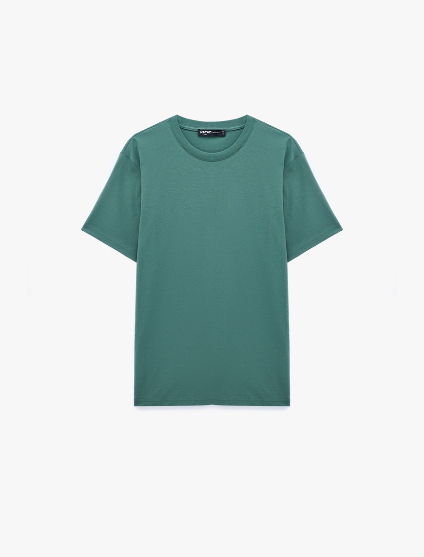 Koton Erkek Pamuklu Kısa Kollu Regular Fit Bisiklet Yaka Basic Tişört