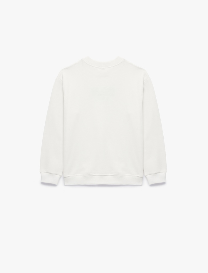 Erkek Çocuk Pamuklu Uzun Kollu Bisiklet Yaka Baskılı Sweatshirt