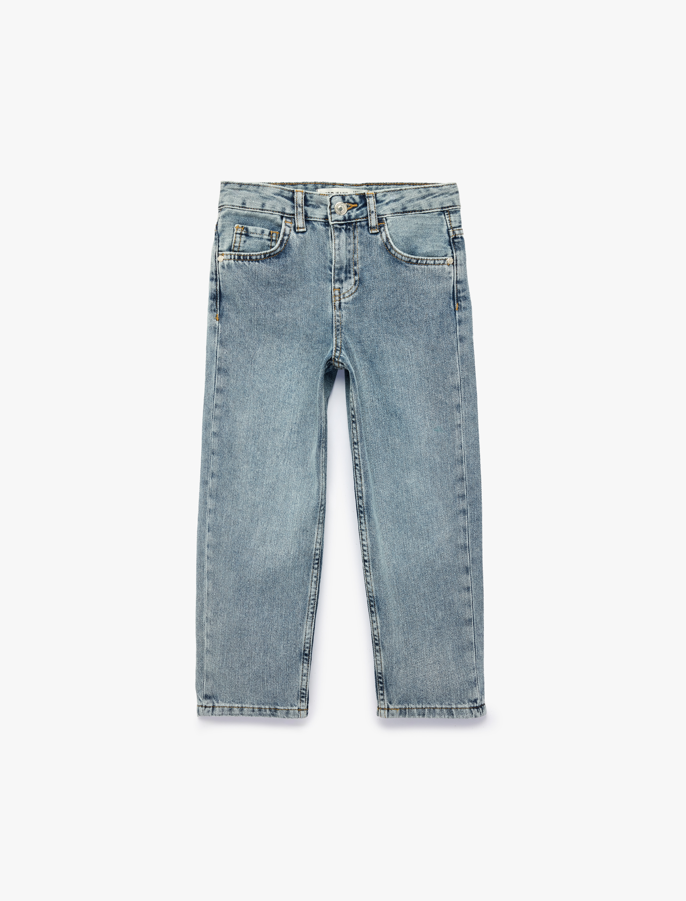  Erkek Çocuk Pamuklu Cepli Loose Fit Denim Pantolon