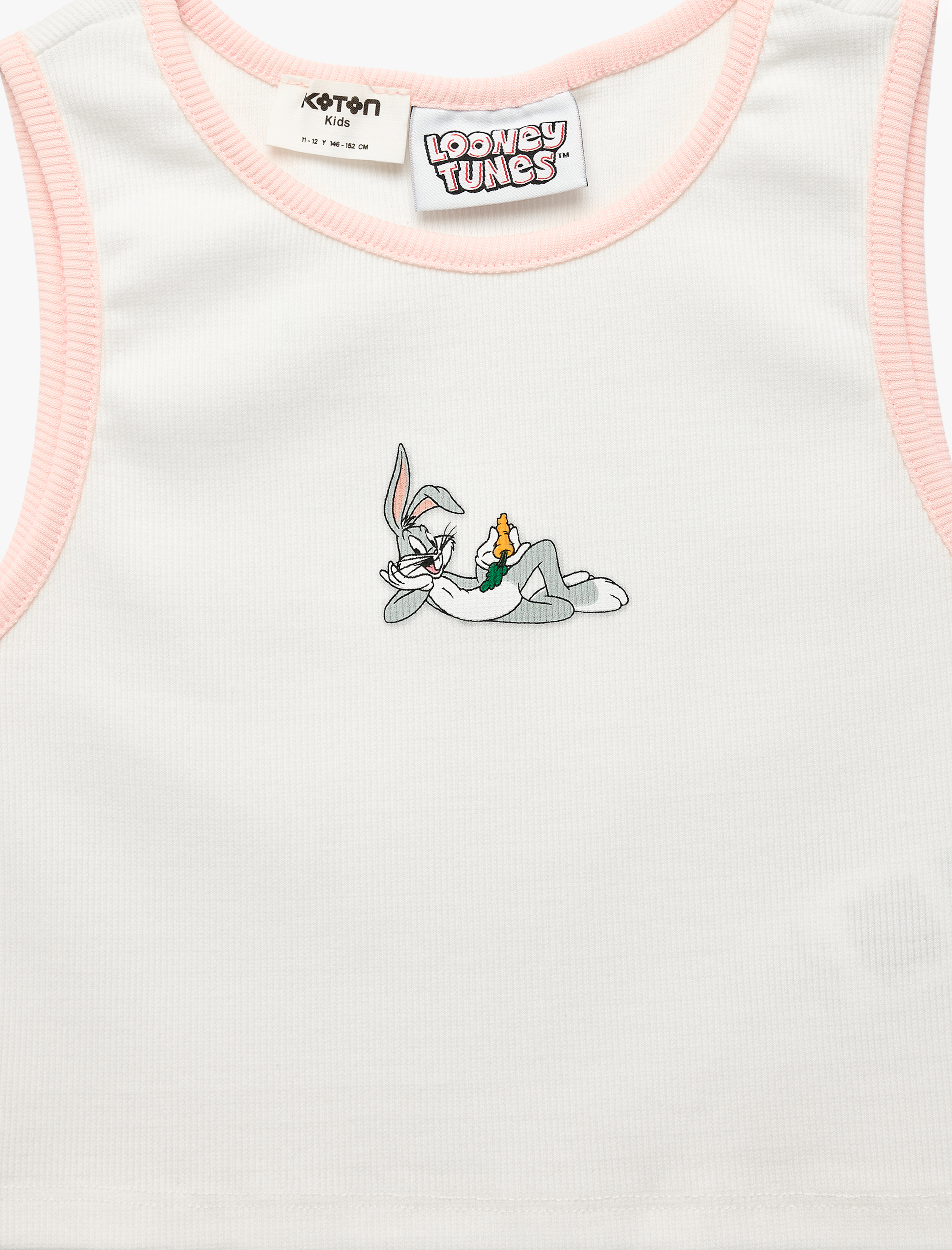  Kız Çocuk Bugs Bunny Baskılı Bisiklet Yaka Pamuklu Lisanslı Atlet