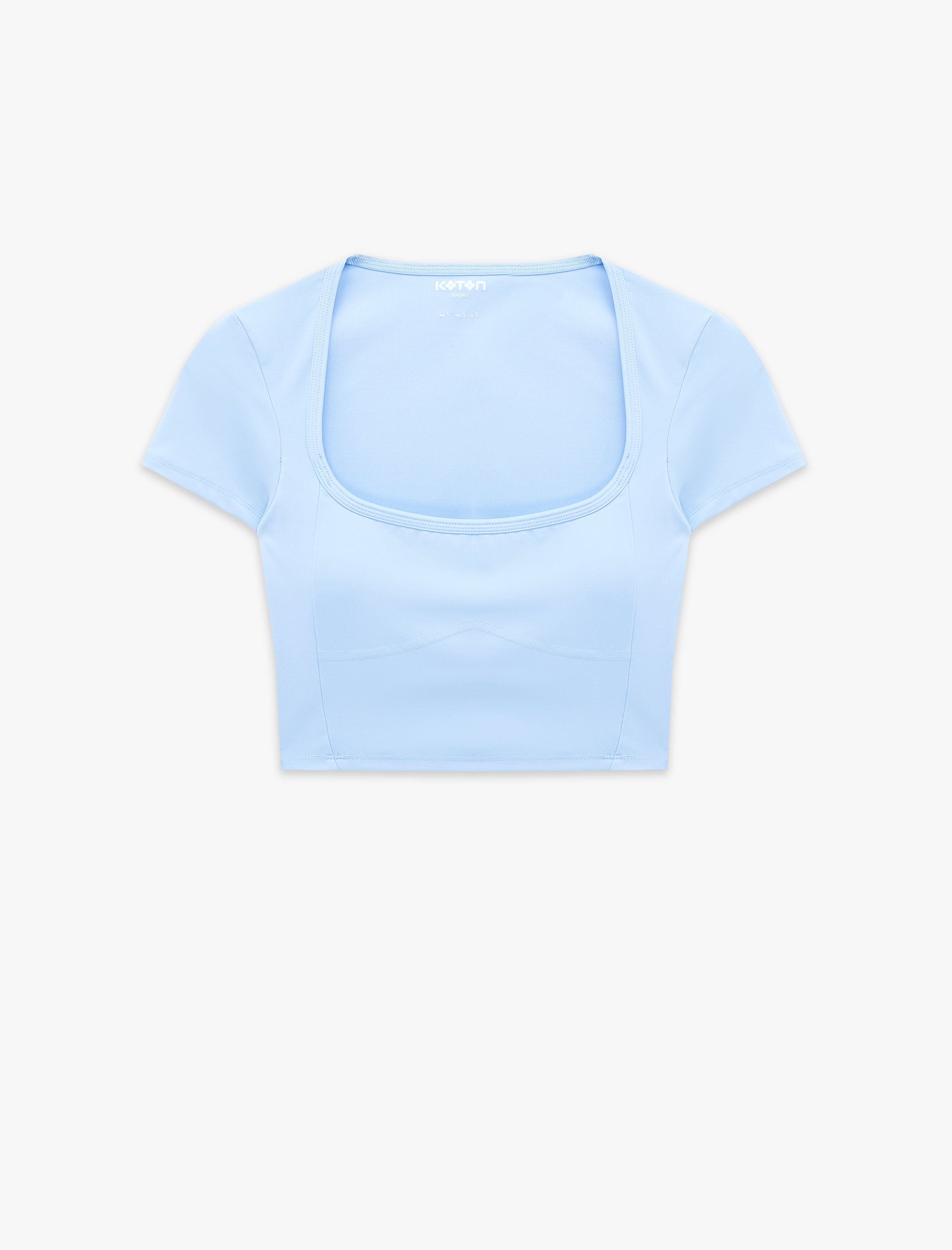  Slim Fit U Yaka Kısa Kollu Crop Spor Tişört