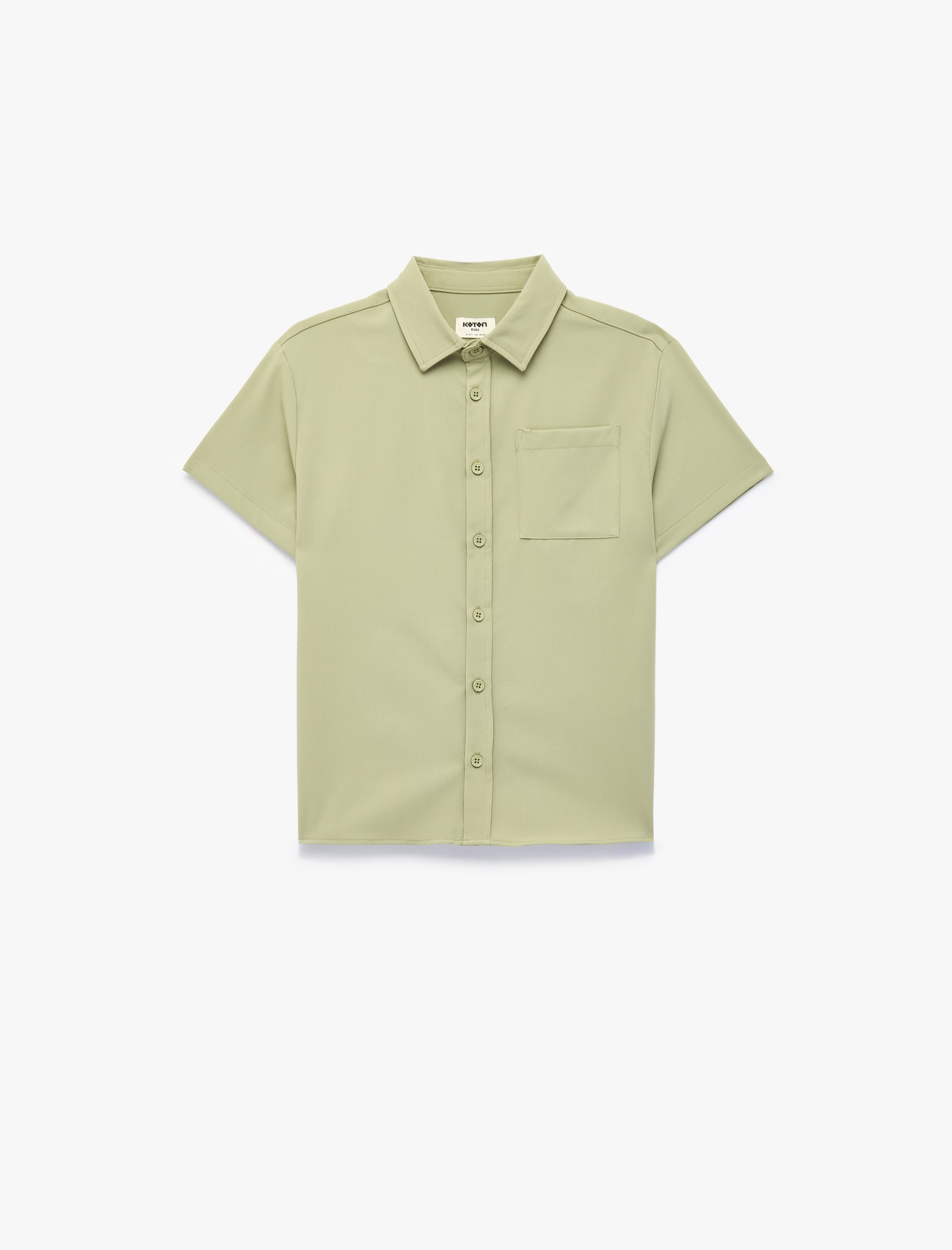  Erkek Çocuk Kısa Kollu Gömlek Yaka Oversize Basic Gömlek