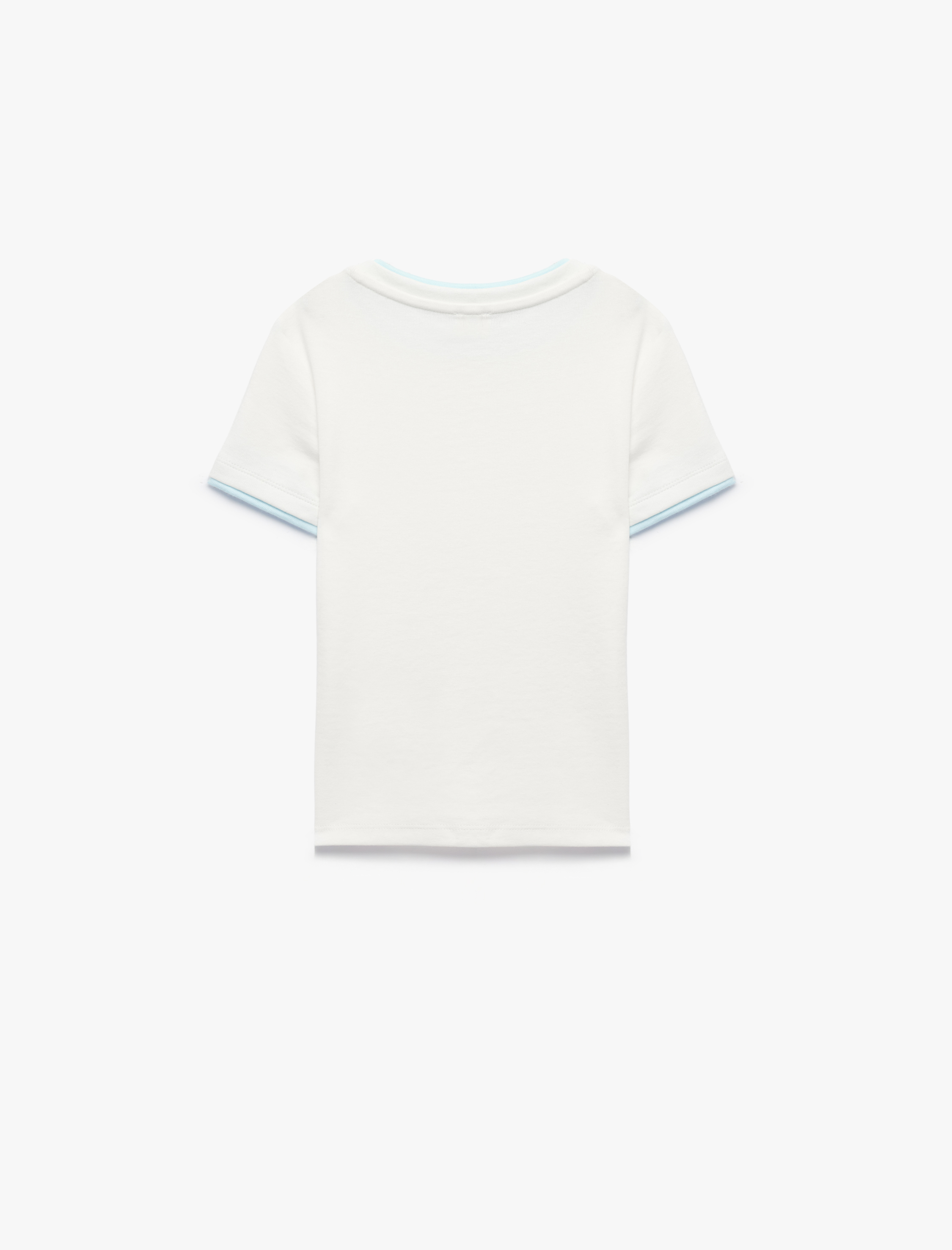  Kız Çocuk Modal Karışımlı Bisiklet Yaka Kısa Kollu Slim Fit Tişört