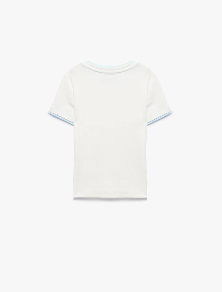 Kız Çocuk Modal Karışımlı Bisiklet Yaka Kısa Kollu Slim Fit Tişört