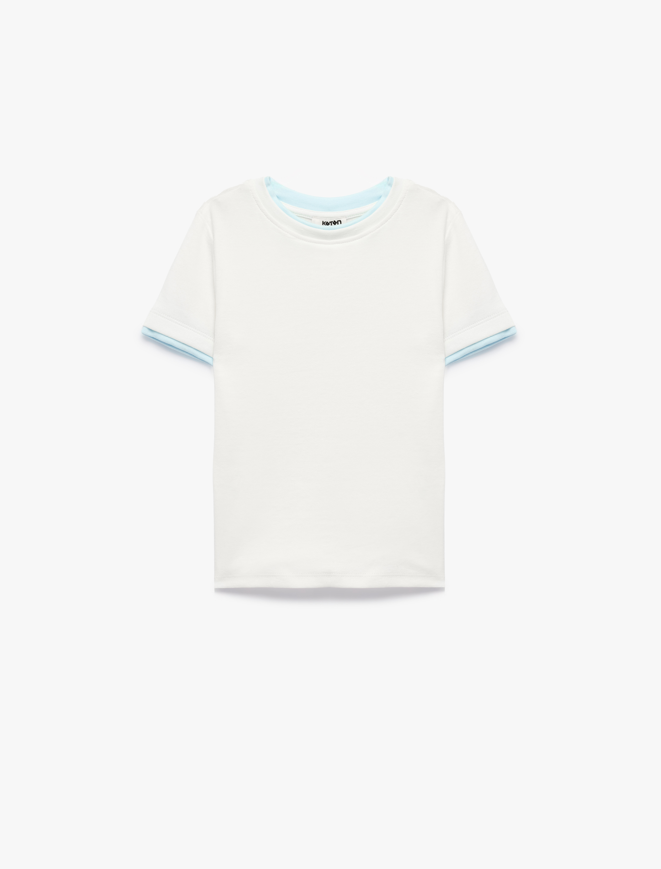  Kız Çocuk Modal Karışımlı Bisiklet Yaka Kısa Kollu Slim Fit Tişört