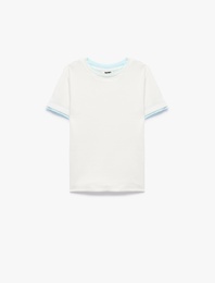 Modal Karışımlı Bisiklet Yaka Kısa Kollu Slim Fit Tişört