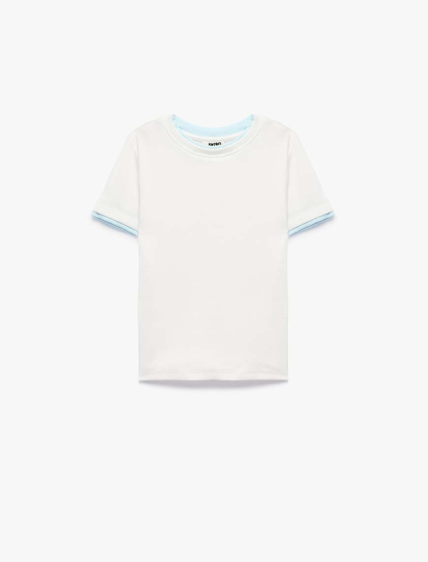 Koton Modal Karışımlı Bisiklet Yaka Kısa Kollu Slim Fit Tişört