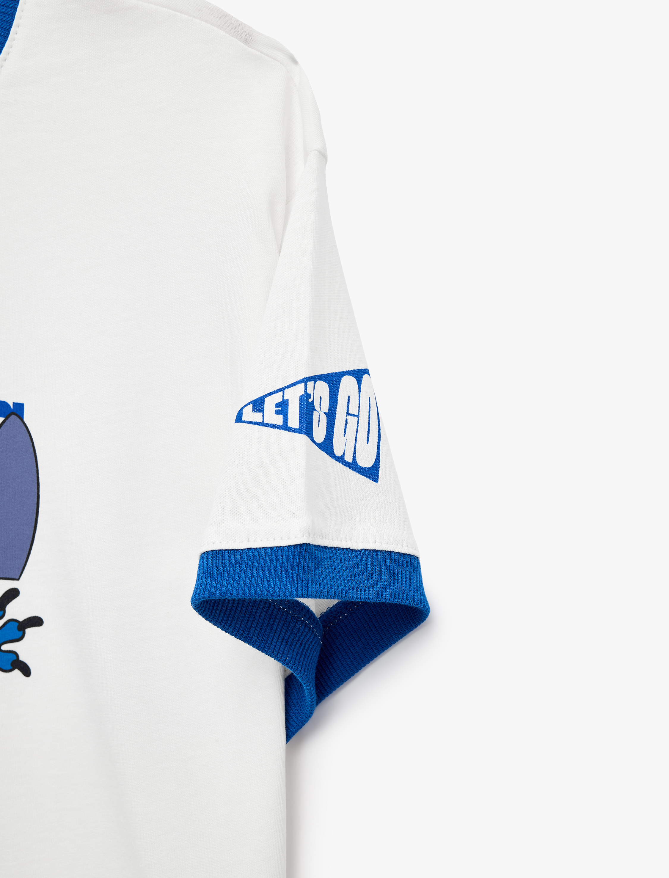  Erkek Çocuk Stitch Baskılı Kısa Kollu Bisiklet Yaka Pamuklu Lisanslı Tişört
