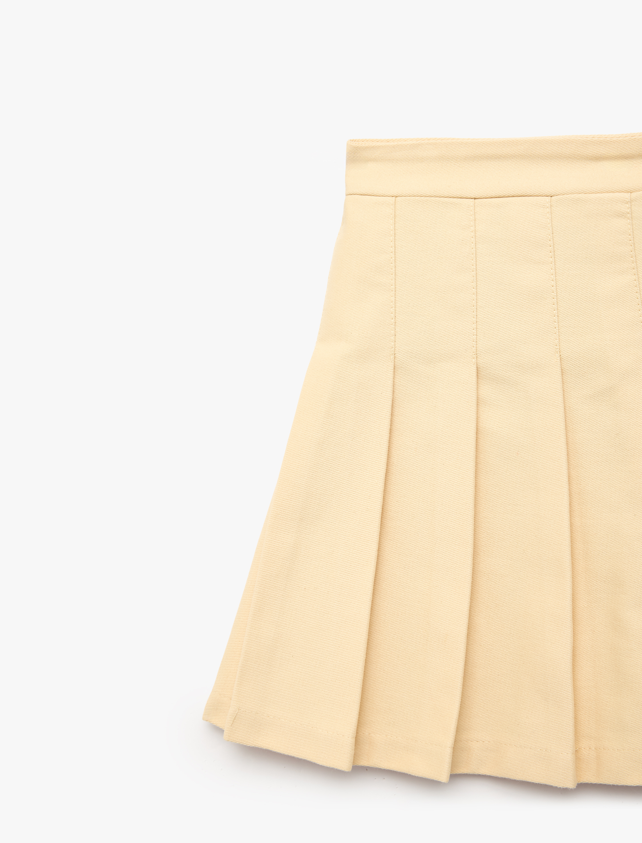 Kız Çocuk Pamuklu Gabardin Kumaş Basic Pileli Etek