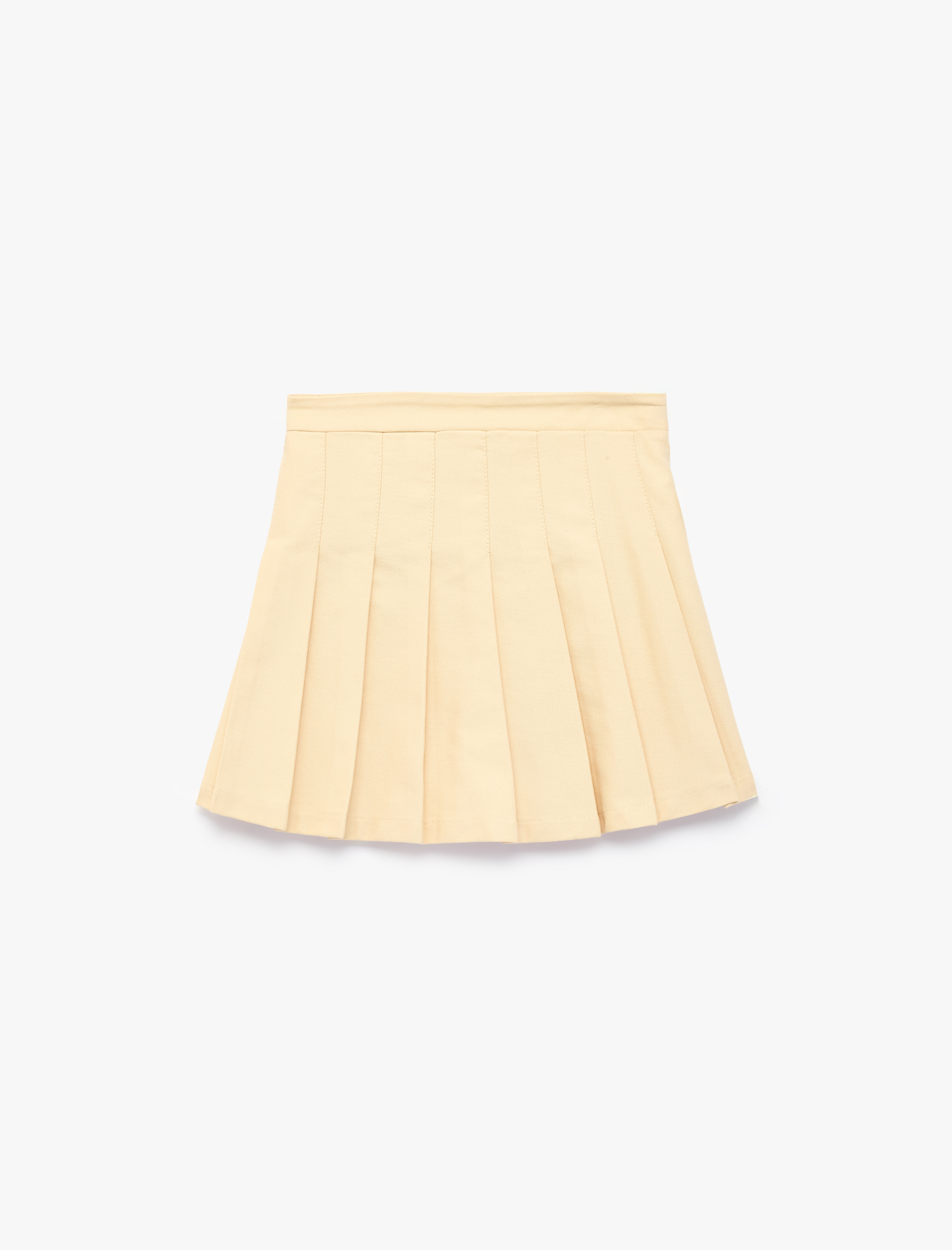  Kız Çocuk Pamuklu Gabardin Kumaş Basic Pileli Etek