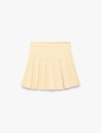 Pamuklu Gabardin Kumaş Basic Pileli Etek