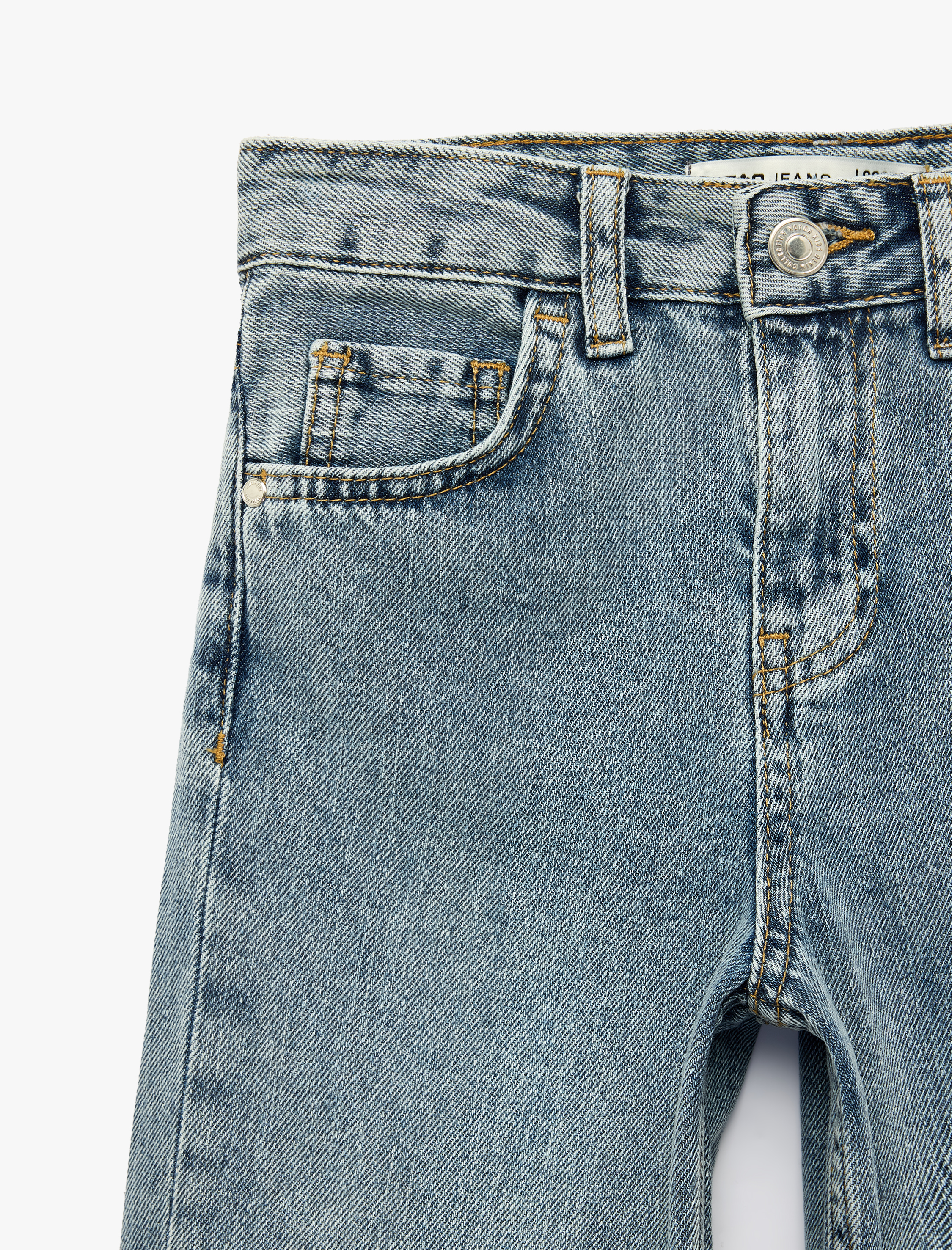  Erkek Çocuk Pamuklu Cepli Loose Fit Denim Pantolon
