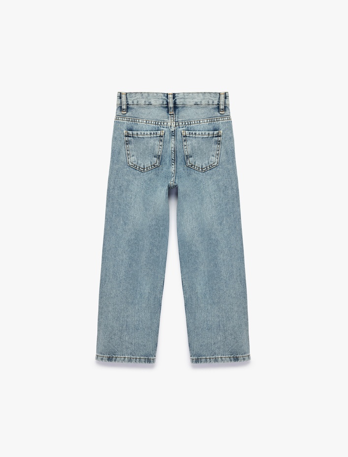 Erkek Çocuk Pamuklu Cepli Loose Fit Denim Pantolon