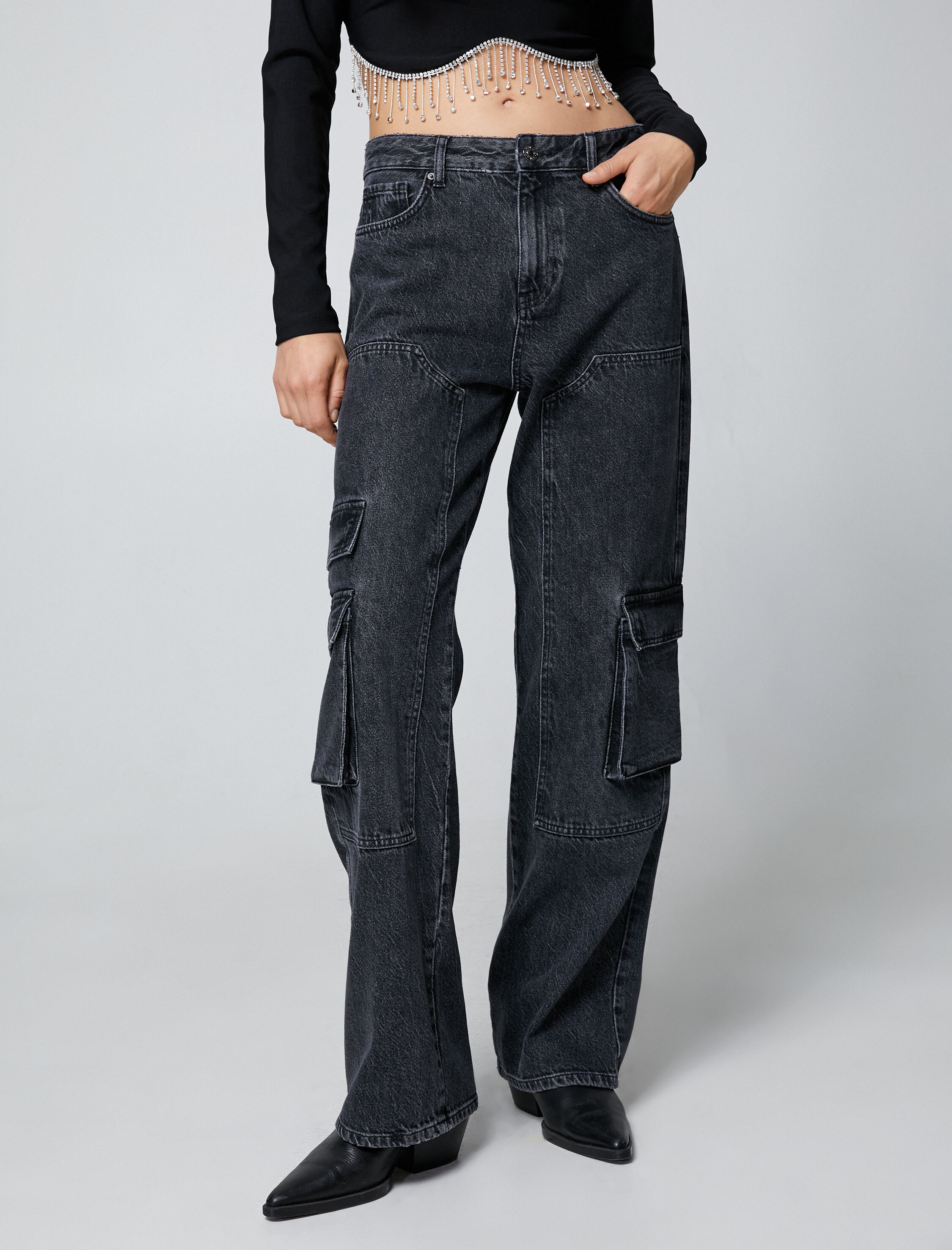   Kot Kargo Pantolon Düz Paça - Eve Jeans