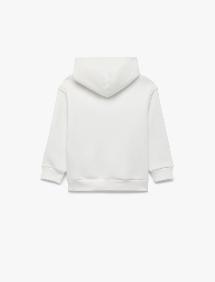 Erkek Çocuk Uzun Kollu Baskılı Şardonlu Oversize Kapşonlu Sweatshirt