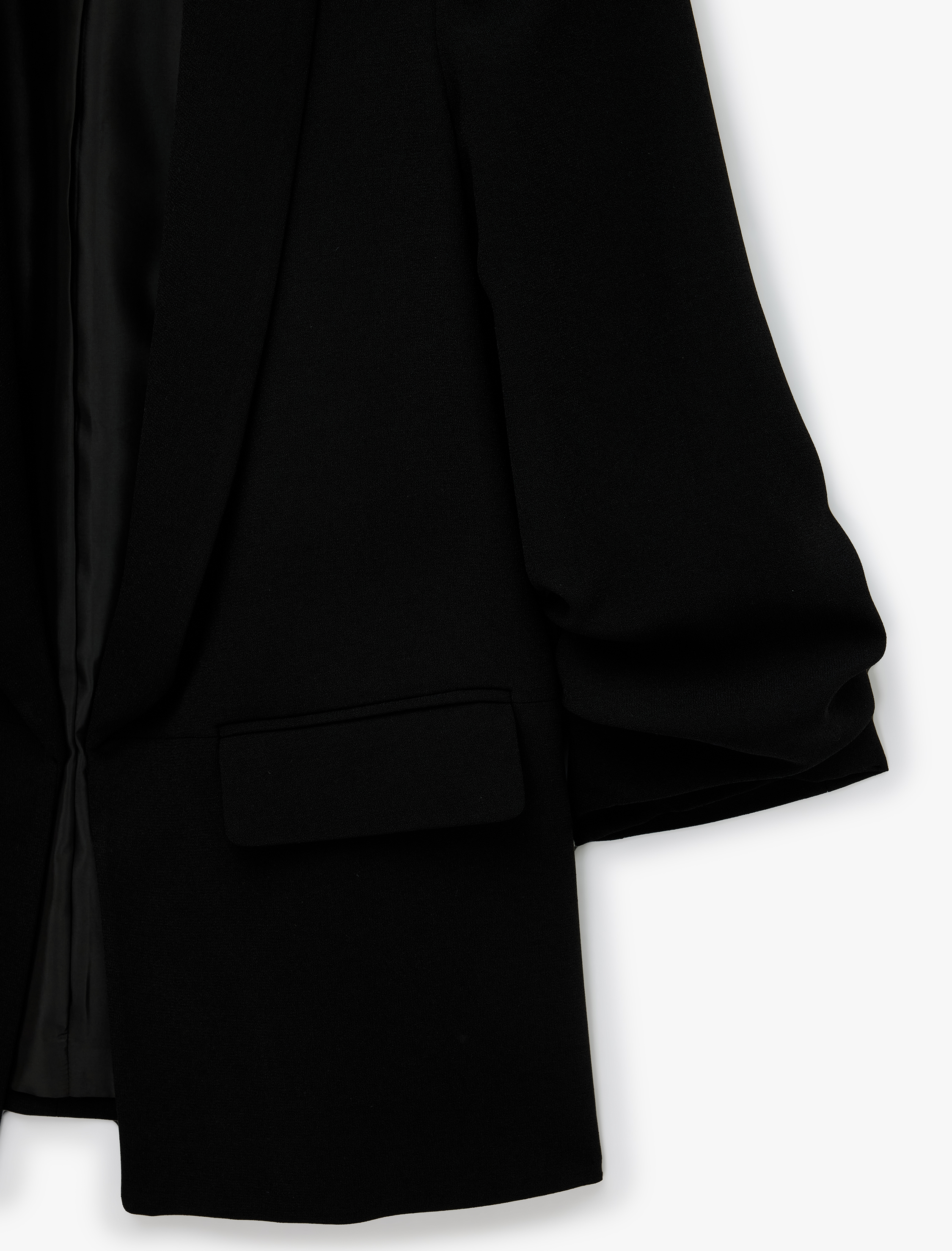   Krep Kumaş Şal Yaka 3/4 Kollu Blazer Ceket