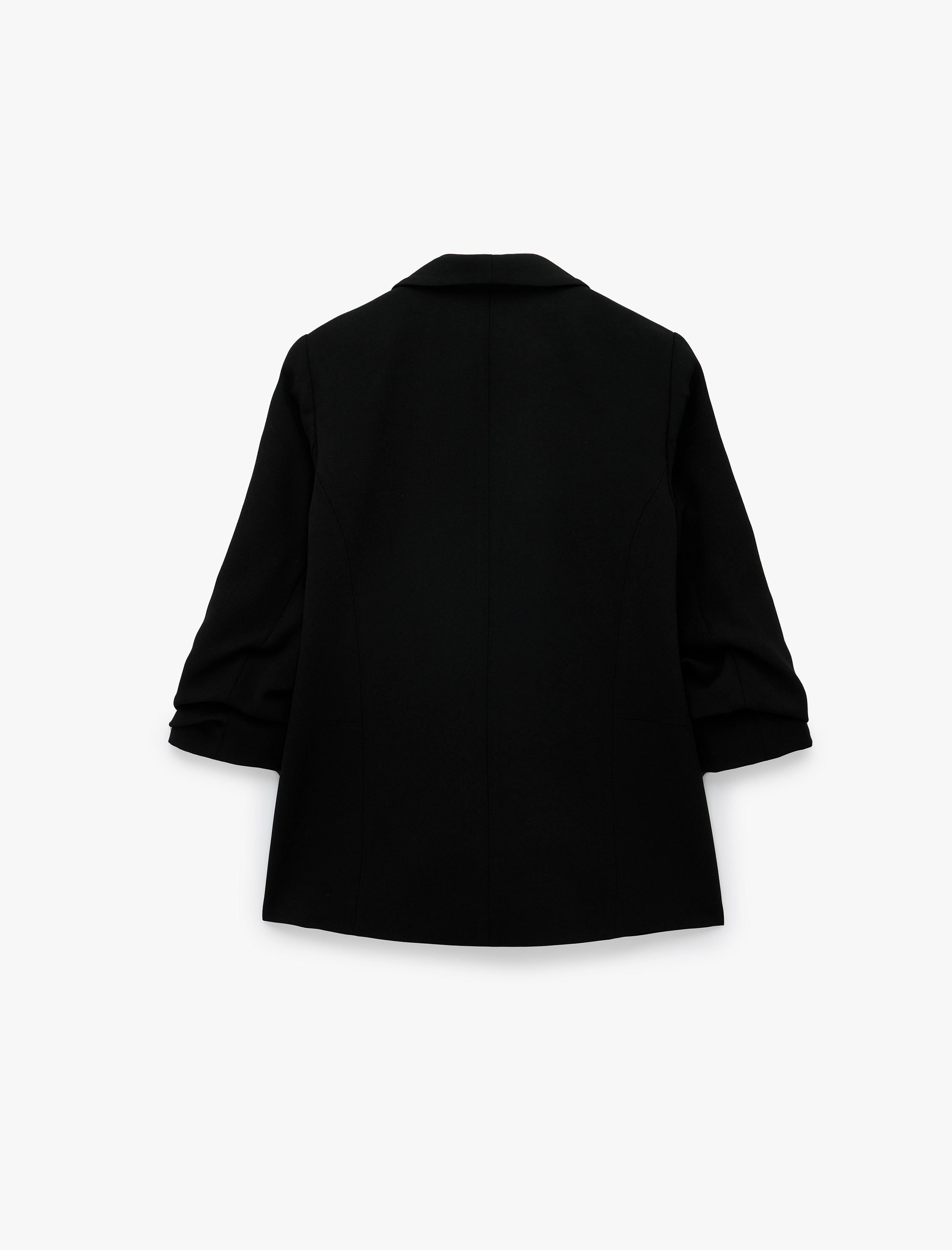   Krep Kumaş Şal Yaka 3/4 Kollu Blazer Ceket