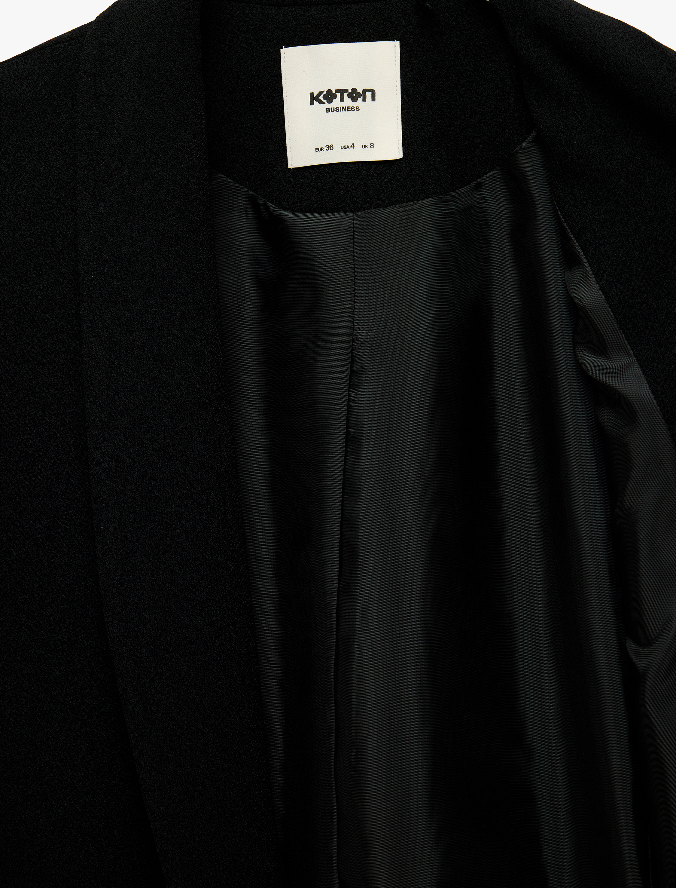   Krep Kumaş Şal Yaka 3/4 Kollu Blazer Ceket