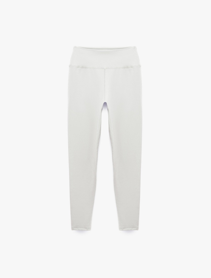 Yüksek Bel Slim Fit İnterlok Spor Tayt