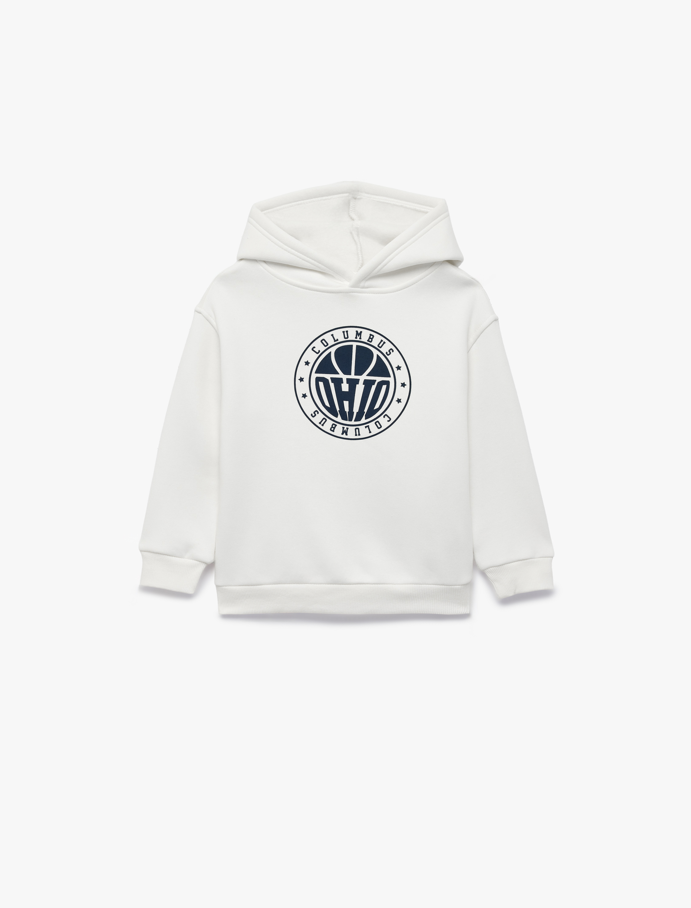  Erkek Çocuk Uzun Kollu Baskılı Şardonlu Oversize Kapşonlu Sweatshirt