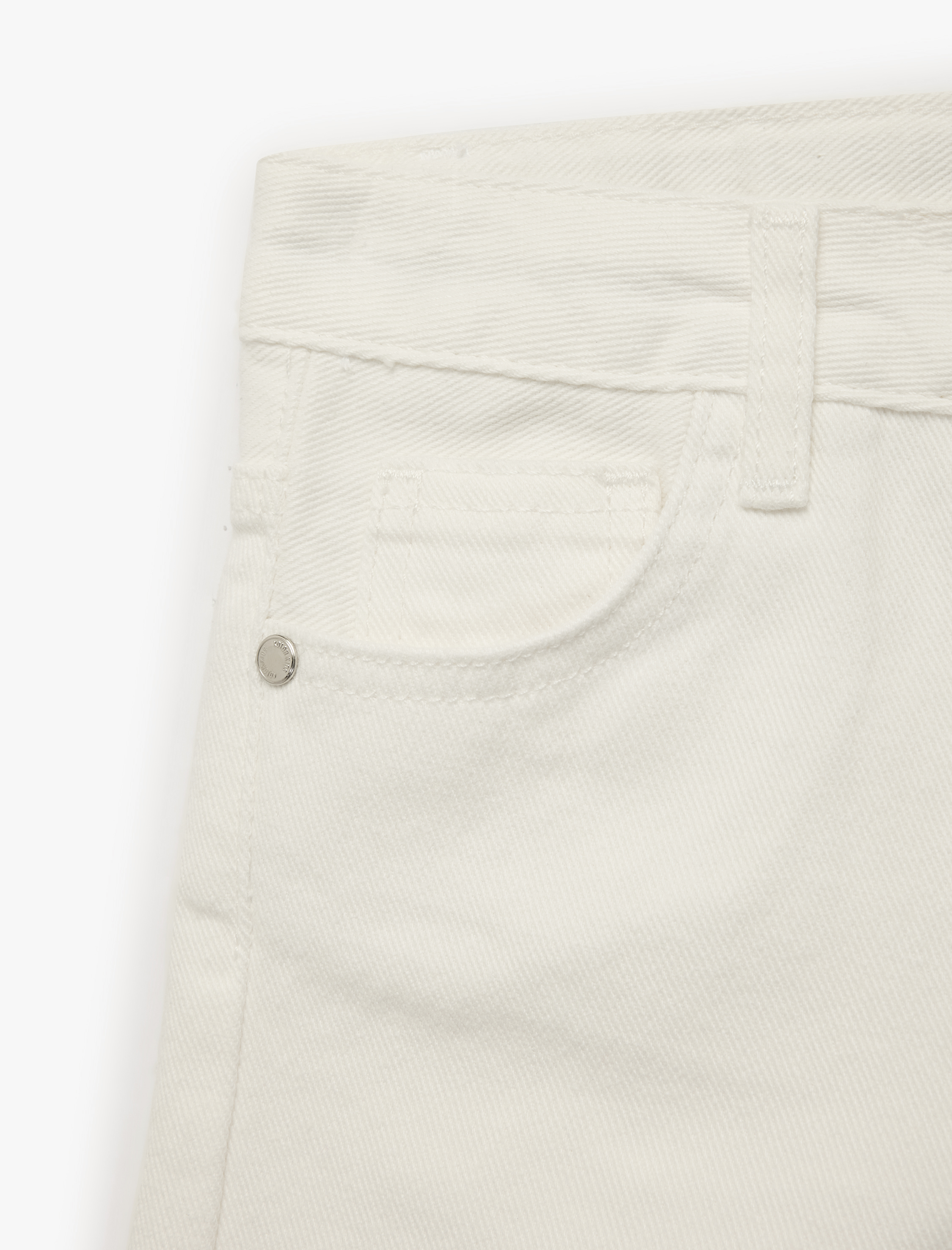  Kız Çocuk Cepli Pamuklu Kesik Paça Basic Denim Şort
