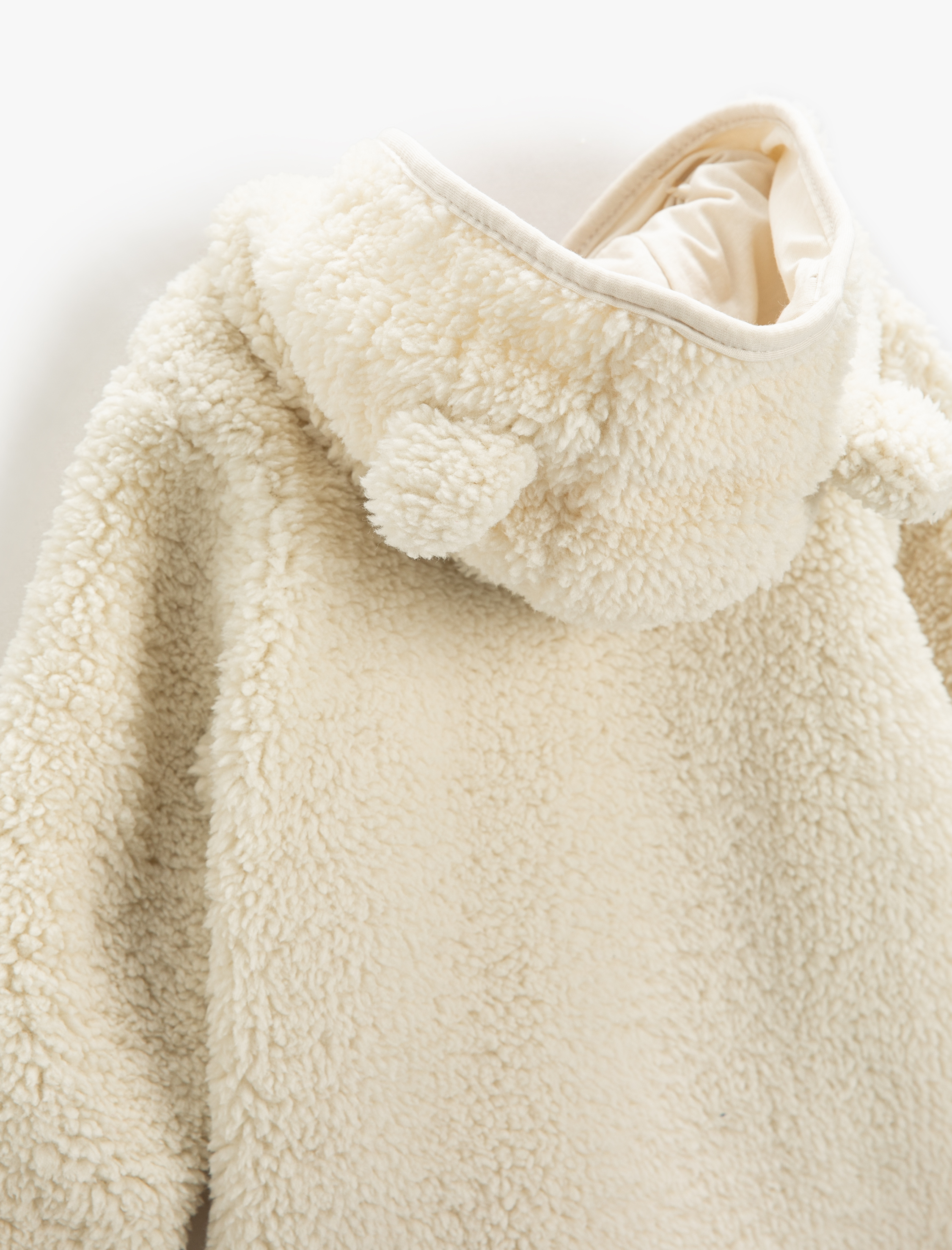 Erkek Bebek Peluş Mont Kapüşonlu Fermuarlı