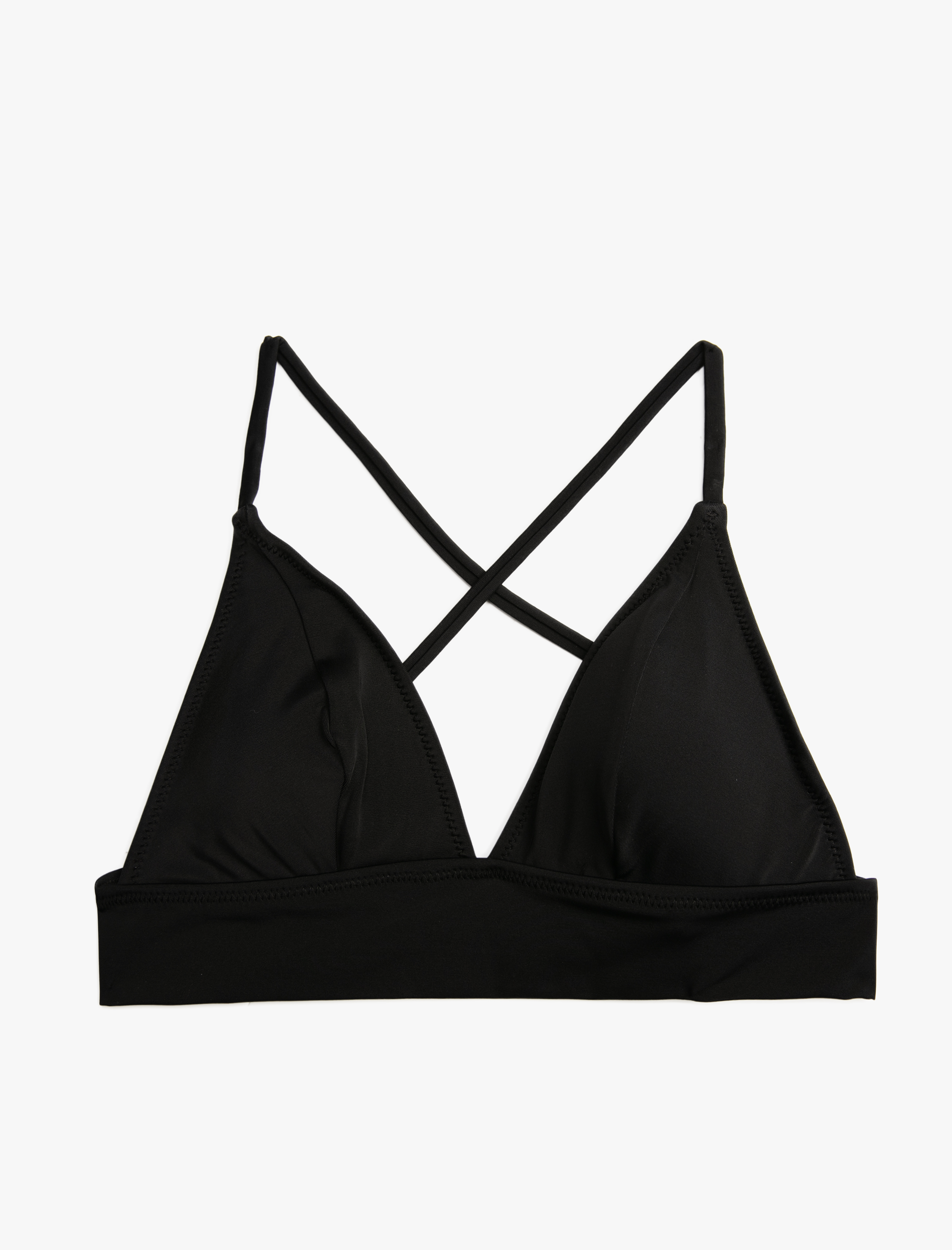   Üçgen Bikini Üstü Kaplı Çapraz Askı Detaylı