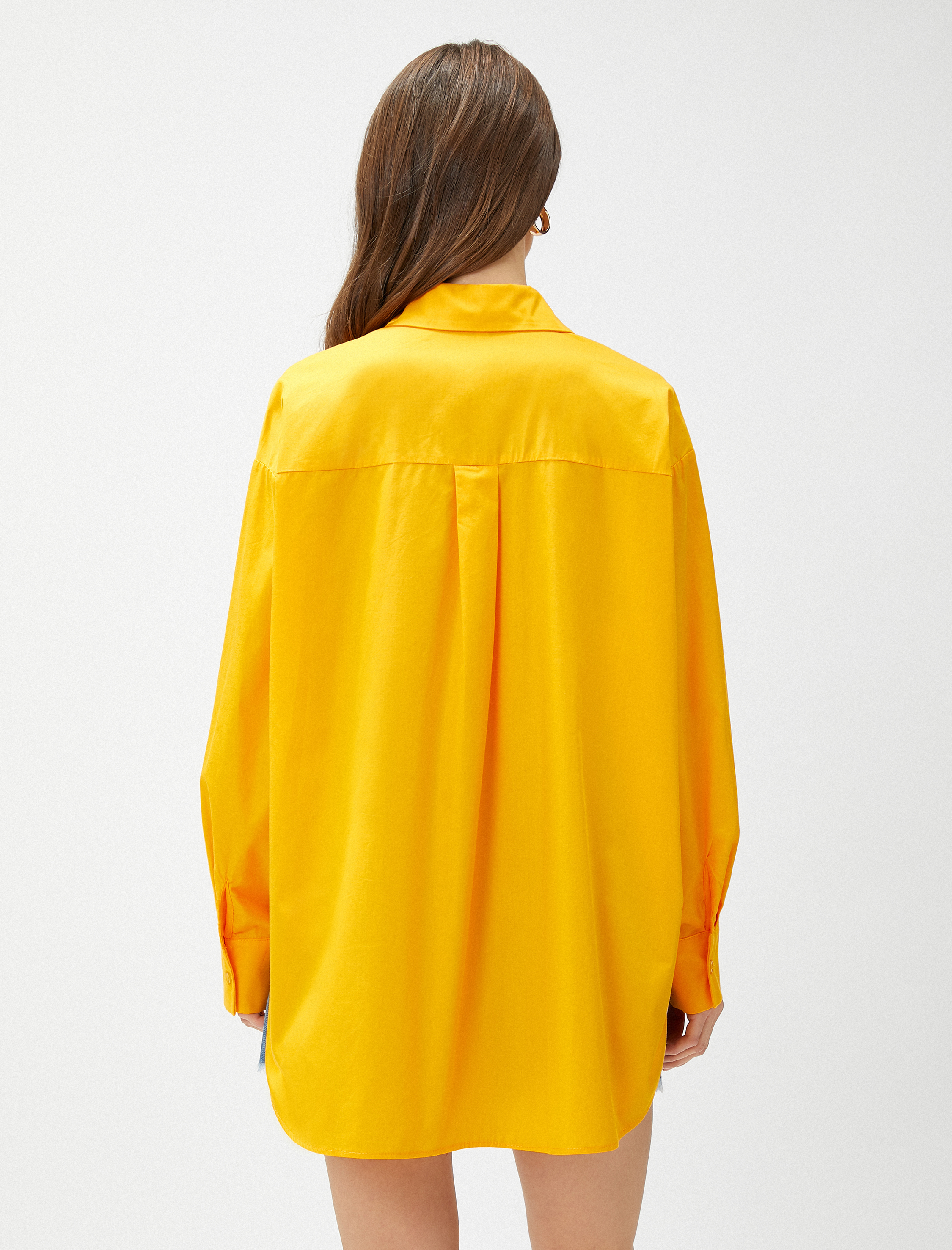   Oversize Poplin Gömlek Uzun Kollu Pamuklu