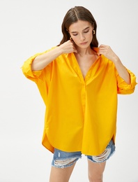 Oversize Poplin Gömlek Uzun Kollu Pamuklu