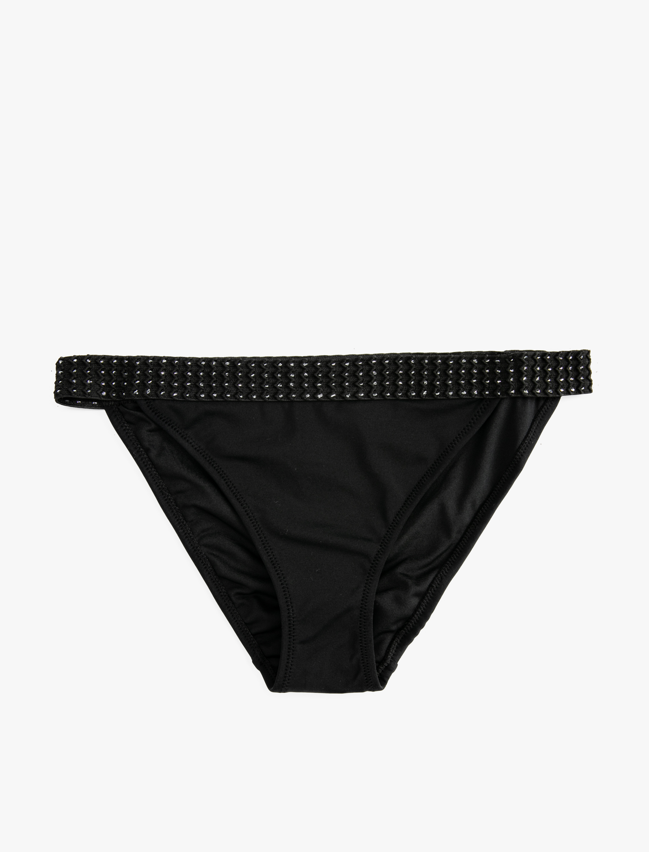   Bikini Altı Nakışlı Kalın Bel Detaylı