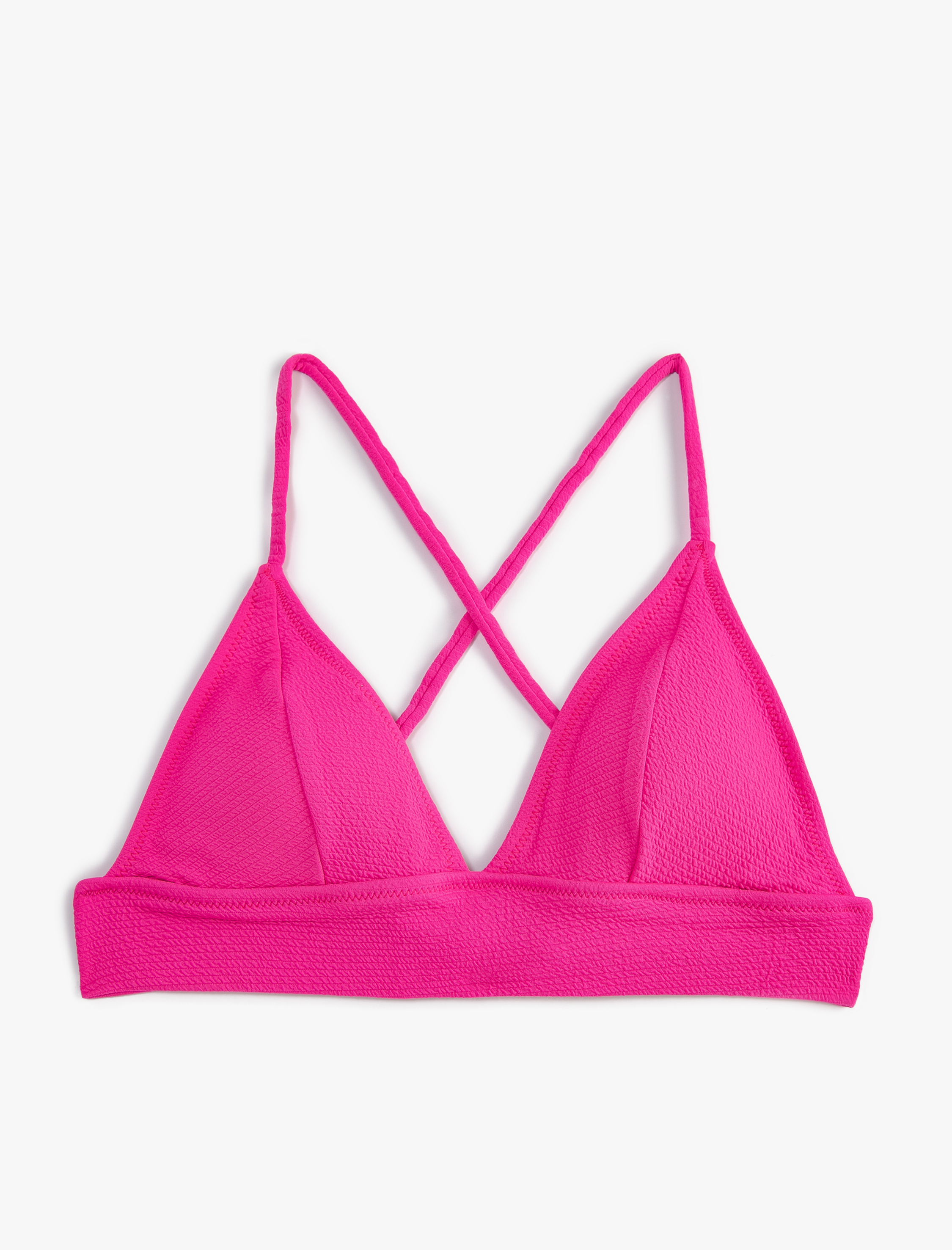   Bikini Üstü Bralet Çapraz Askılı Kaplı Dokulu