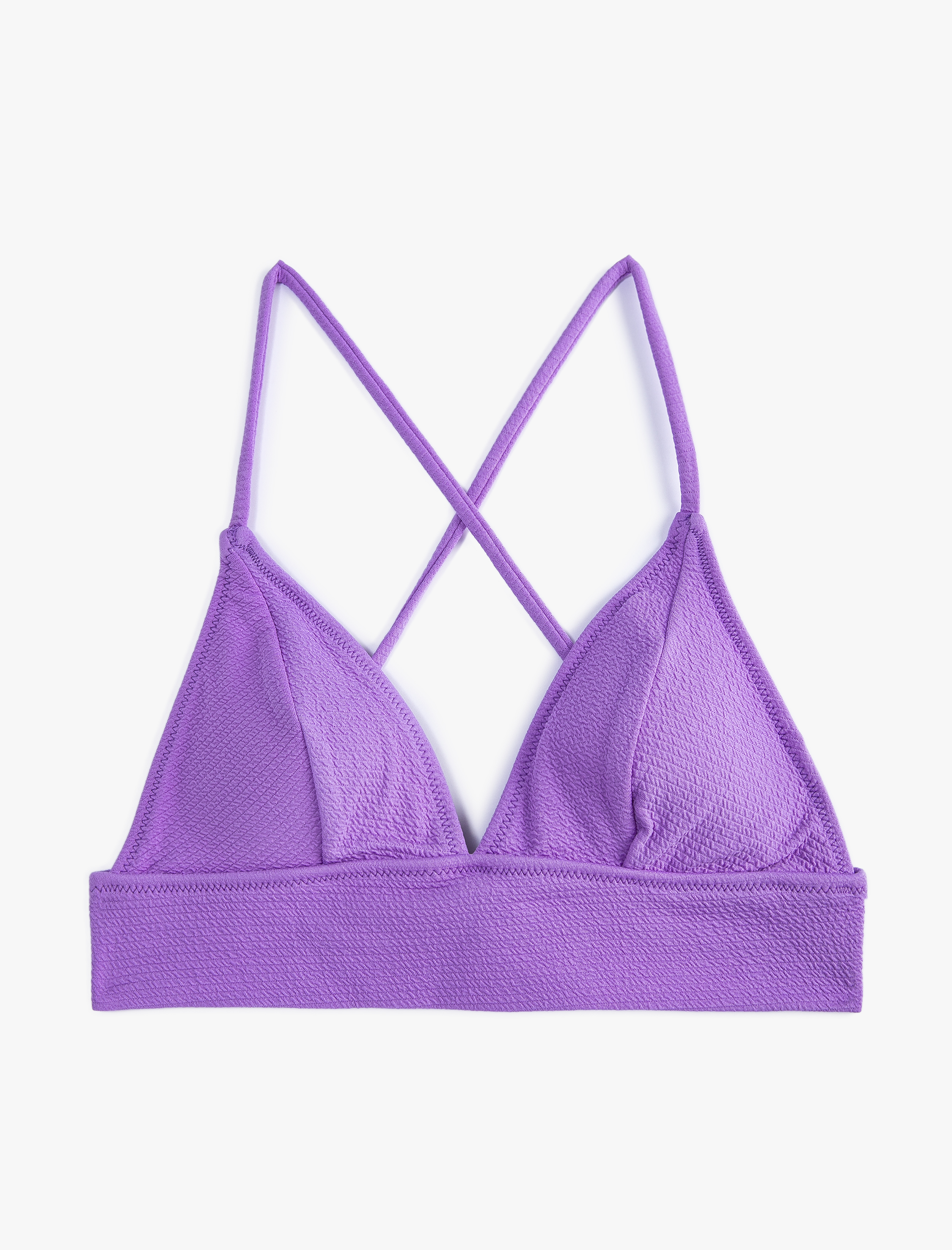   Bikini Üstü Bralet Çapraz Askılı Kaplı Dokulu