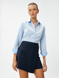 Basic Poplin Gömlek Uzun Kollu Pensli