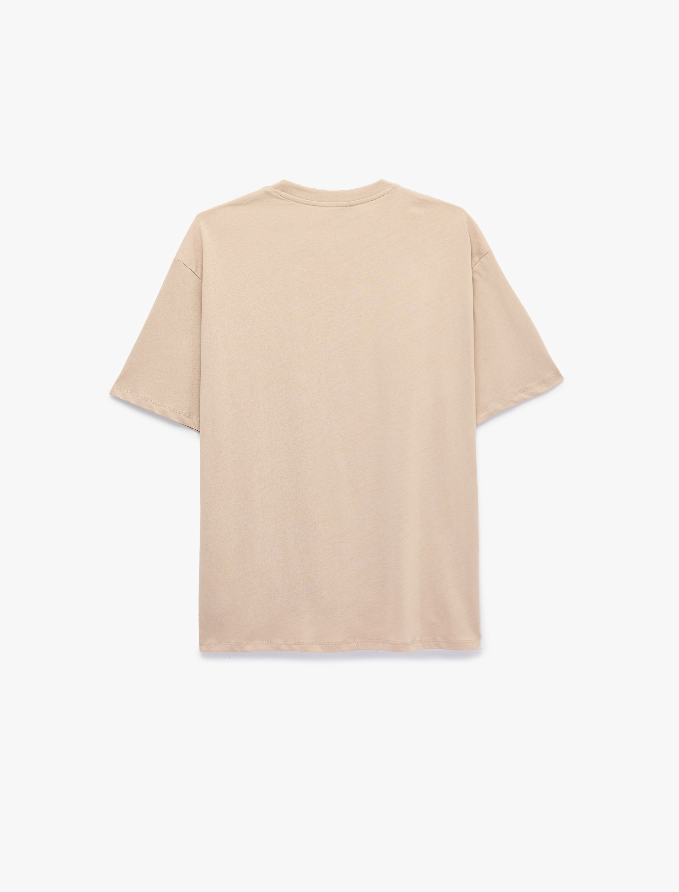   Pamuklu Bisiklet Yaka Kısa Kollu Basic Oversize Tişört