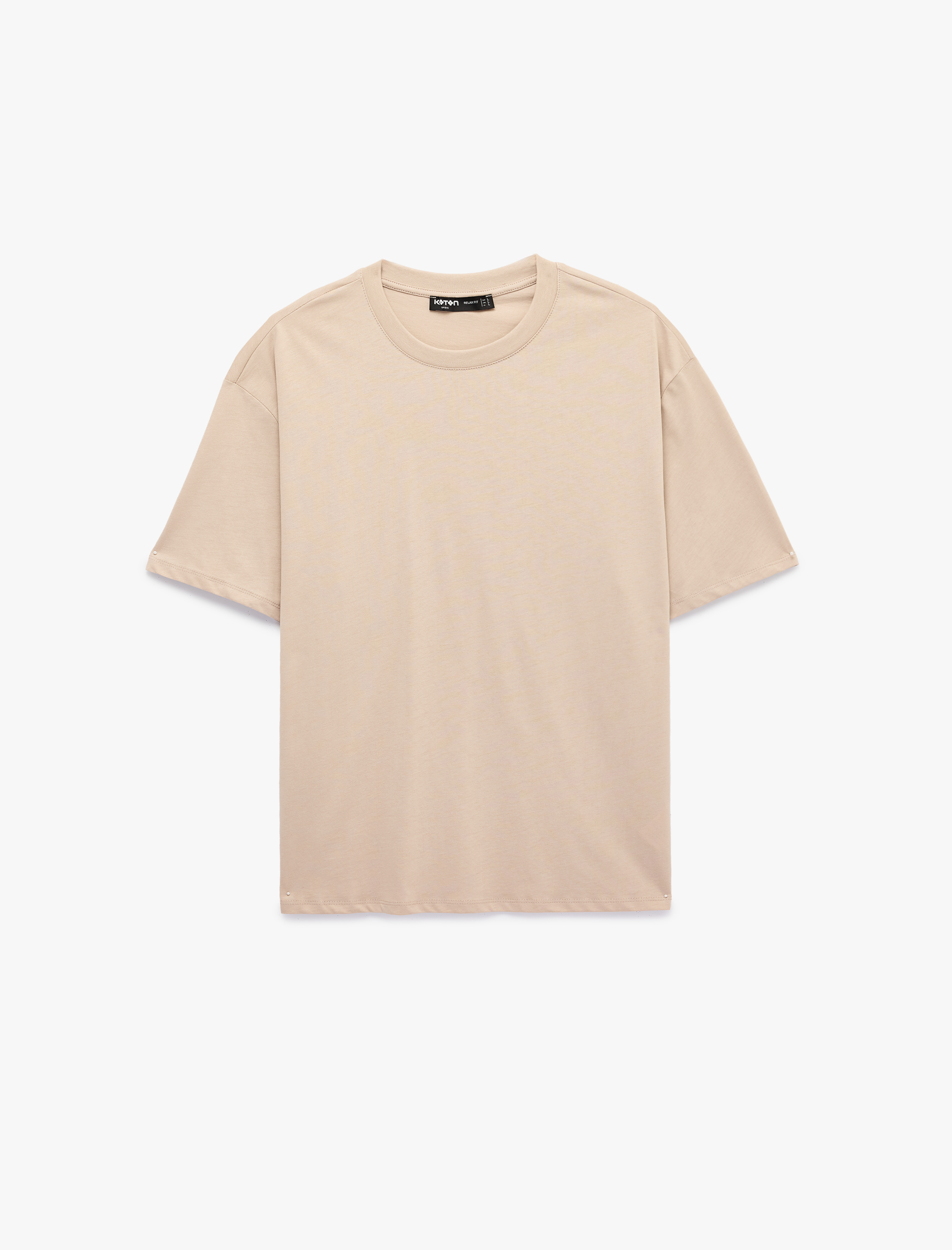   Pamuklu Bisiklet Yaka Kısa Kollu Basic Oversize Tişört