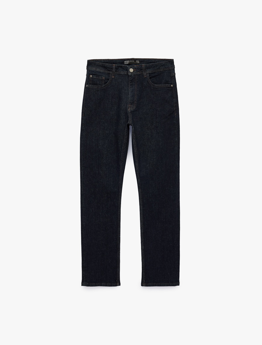 Koton Erkek Normal Bel Pamuklu Straight Fit Jean Pantolon - Mark Jean