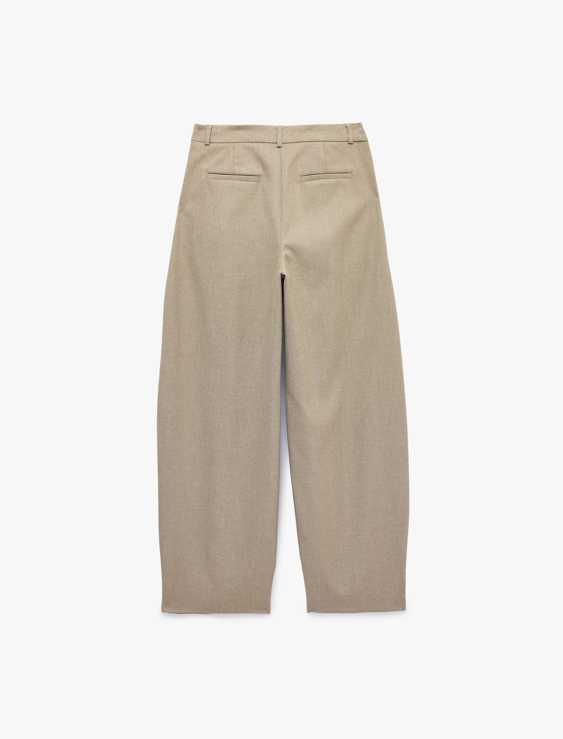   Yüksek Bel Regular Fit Düz Paça Barrel Balon Pantolon