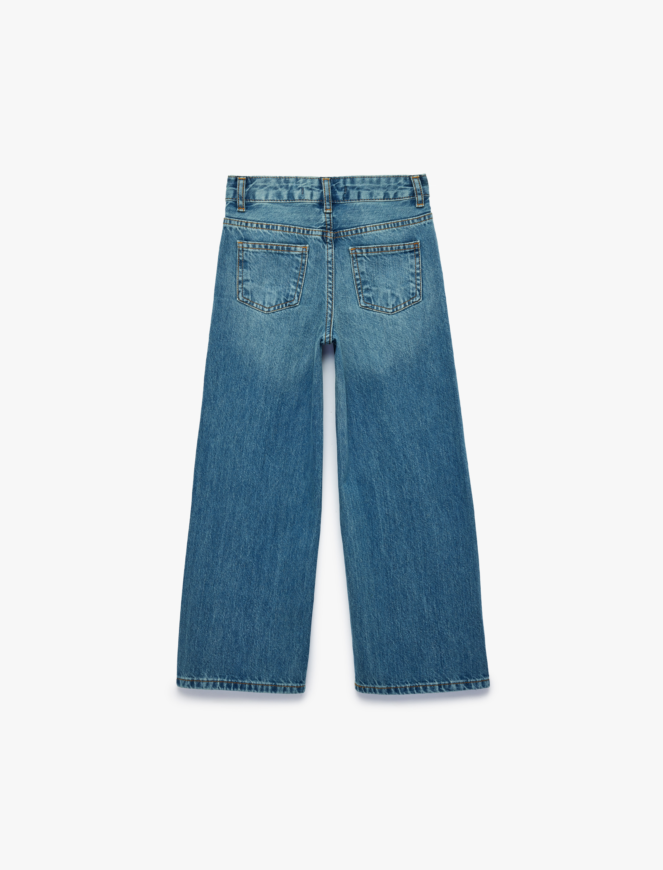  Kız Çocuk Pamuklu Mom Fit Denim Pantolon