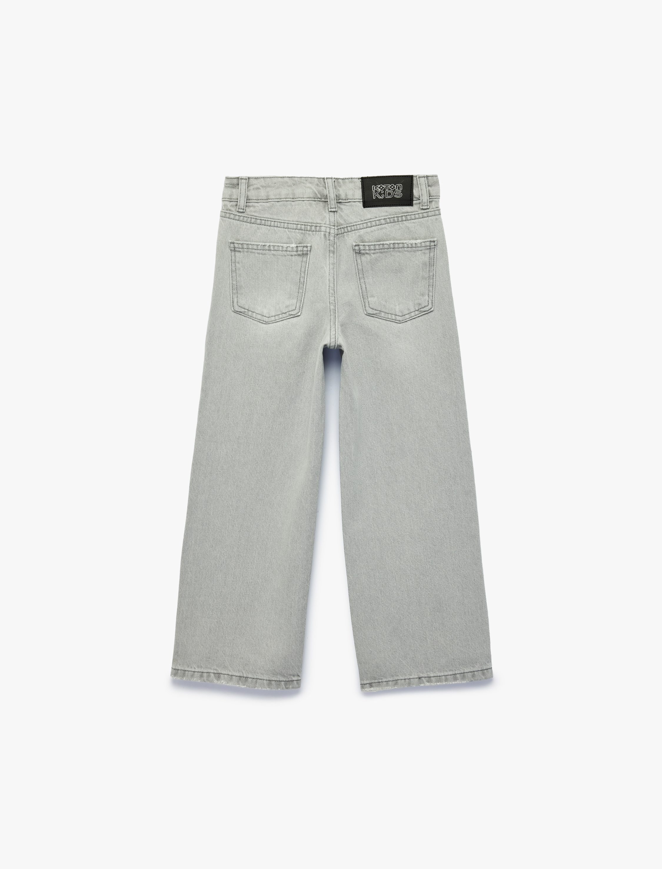  Kız Çocuk Pamuklu Geniş Paça Denim Pantolon