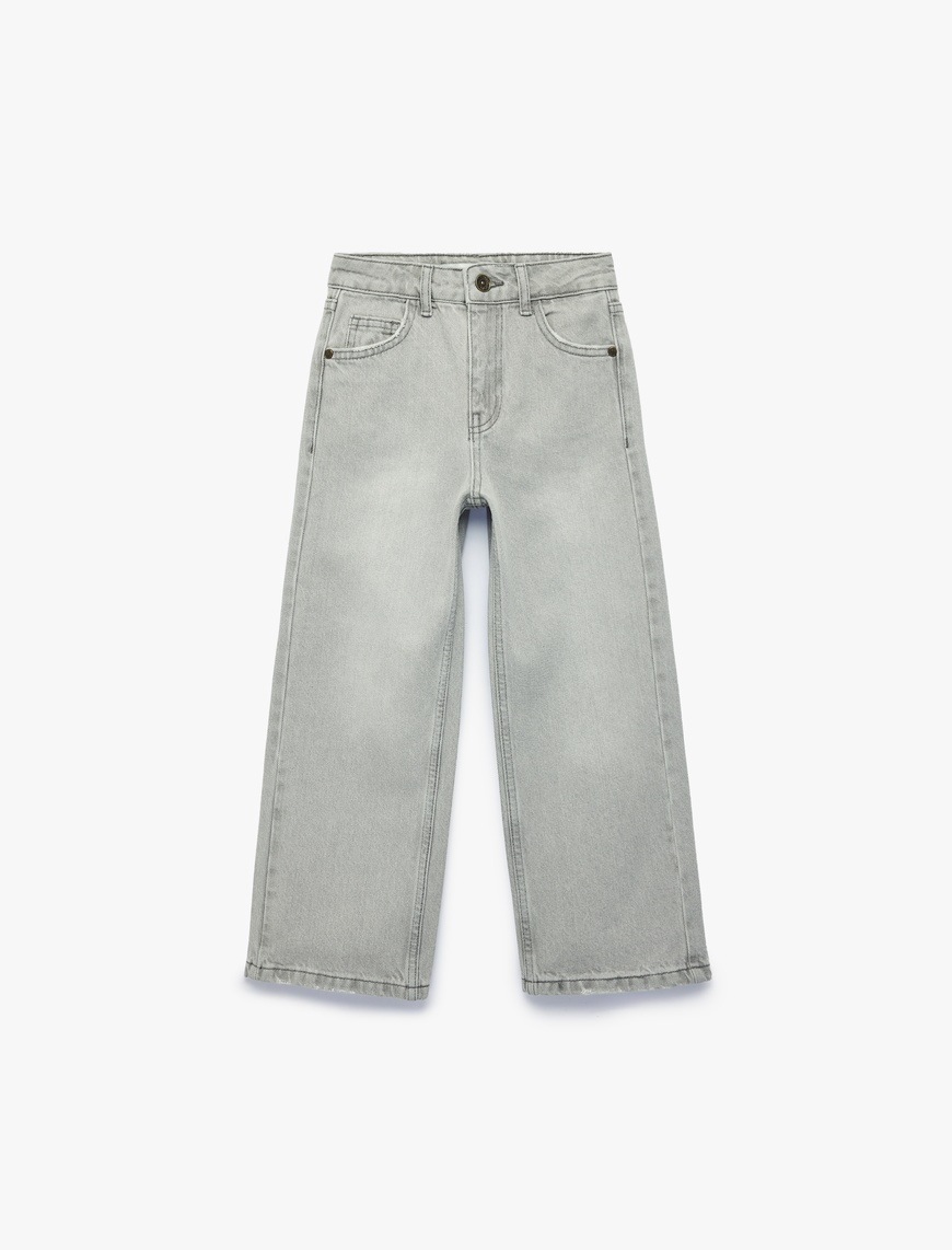 Koton Pamuklu Geniş Paça Denim Pantolon