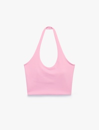 Slim Fit Kaplı İnterlok Halter Yaka Spor Atlet