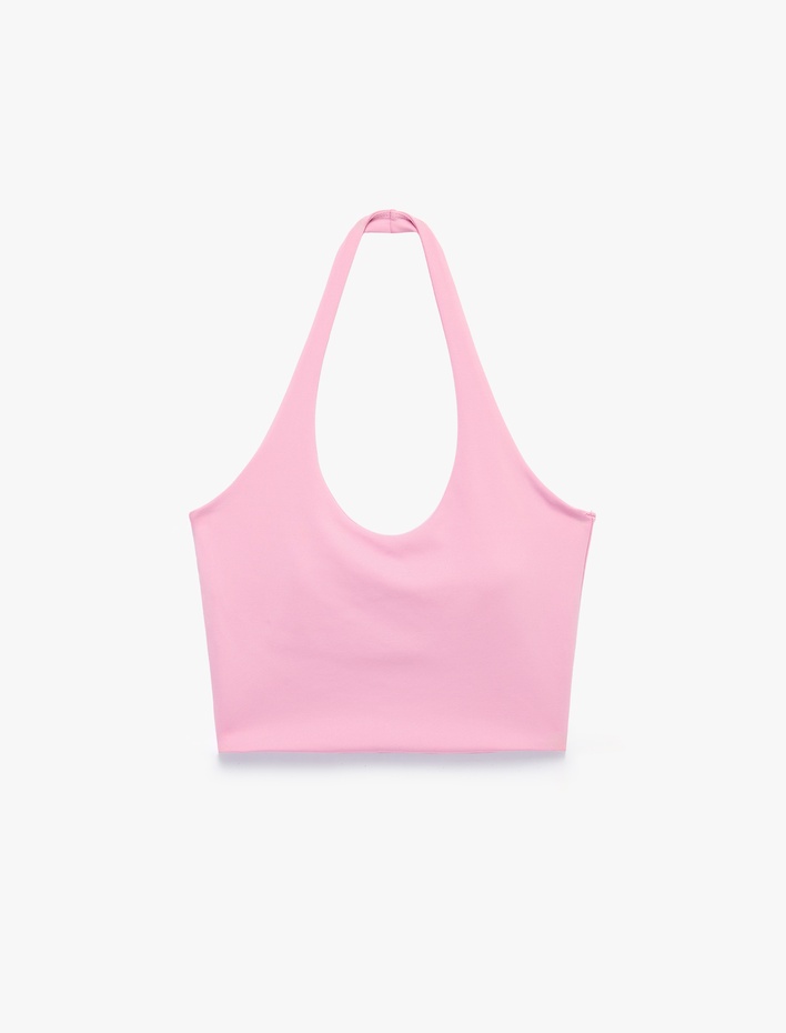  Slim Fit Kaplı İnterlok Halter Yaka Spor Atlet